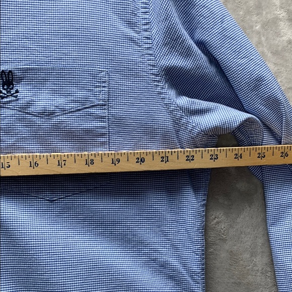 Psycho Bunny Blue and White Dress Shirt with Button-Down Collar - Picture 8 of 16